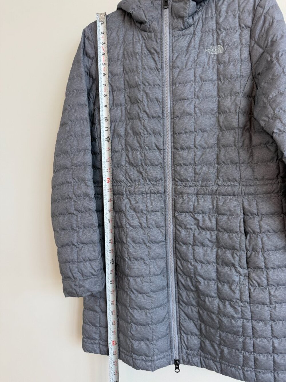The North Face ThermoBall Eco Parka 2 Grey Heather Hooded Coat L - Picture 9 of 13